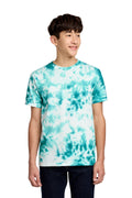 Port & Co Youth Crystal Tie-Dye Tee PC145Y - Teal - front