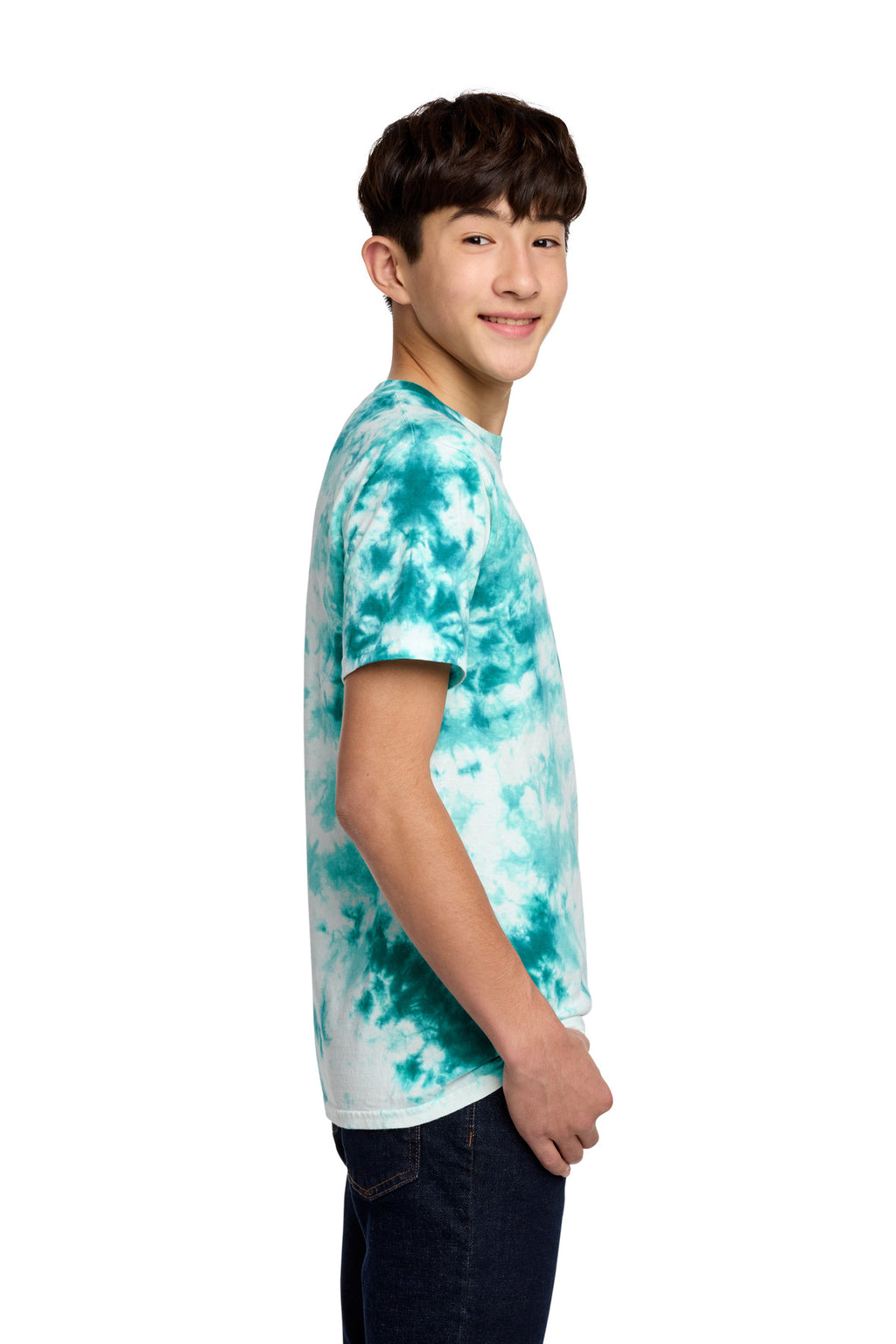 Port & Co Youth Crystal Tie-Dye Tee PC145Y - Teal - side
