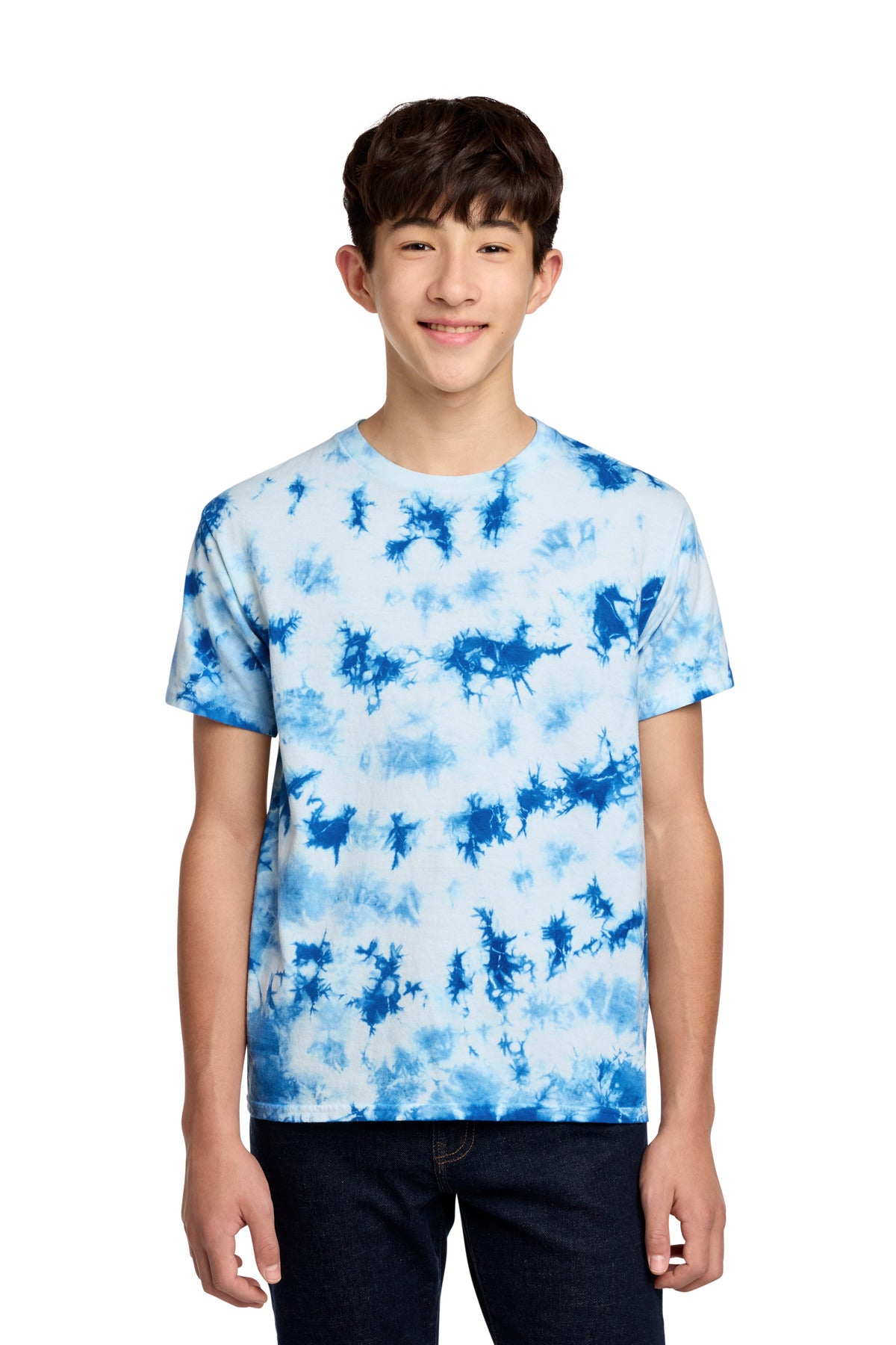 Port & Co Youth Crystal Tie-Dye Tee PC145Y - True Royal - front