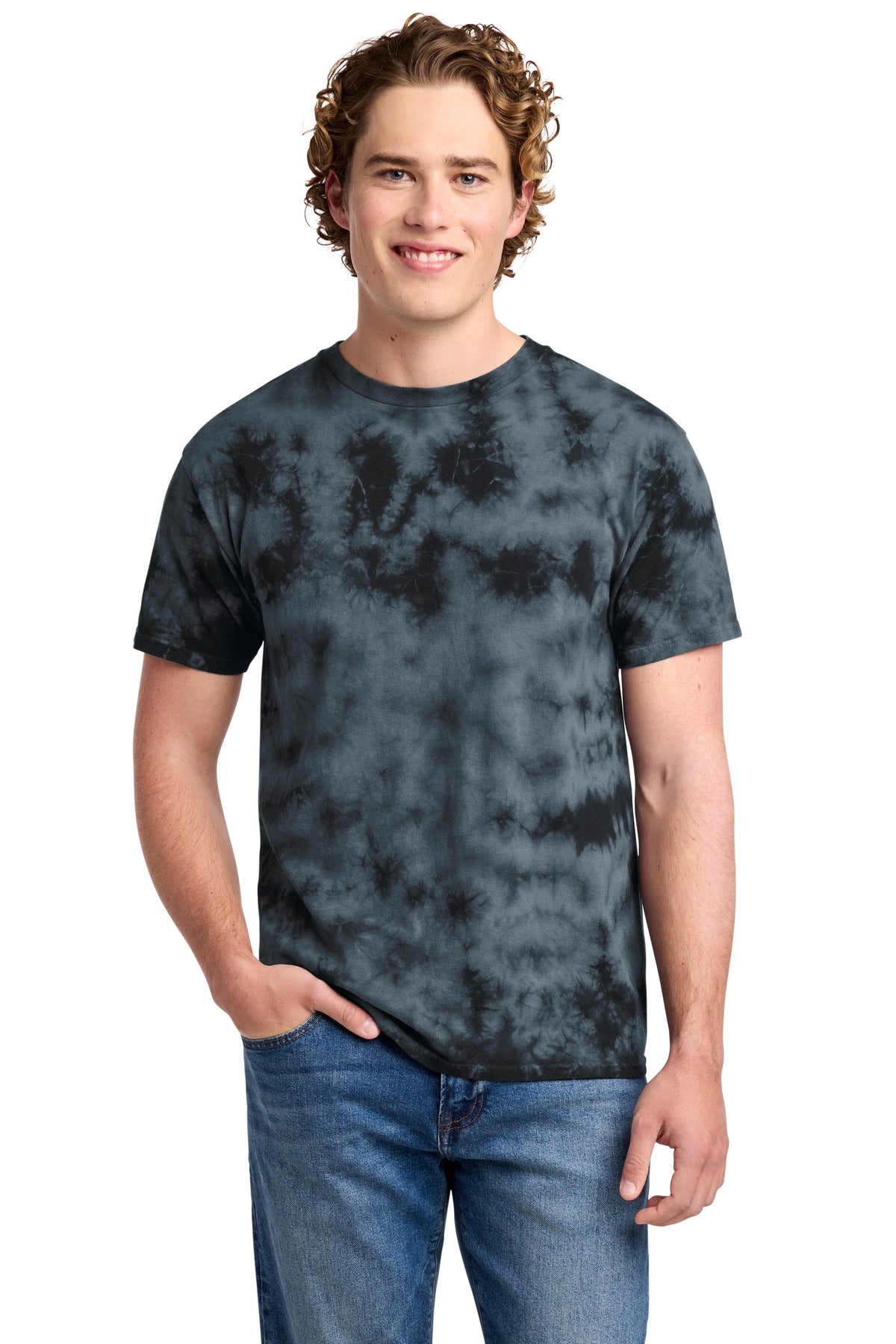Port & Co Crystal Tie-Dye Tee PC145 - Black - front