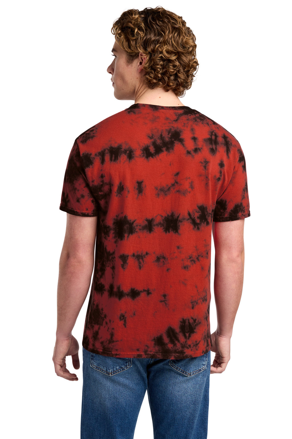 Port & Co Crystal Tie-Dye Tee PC145 - Black/ Red - back