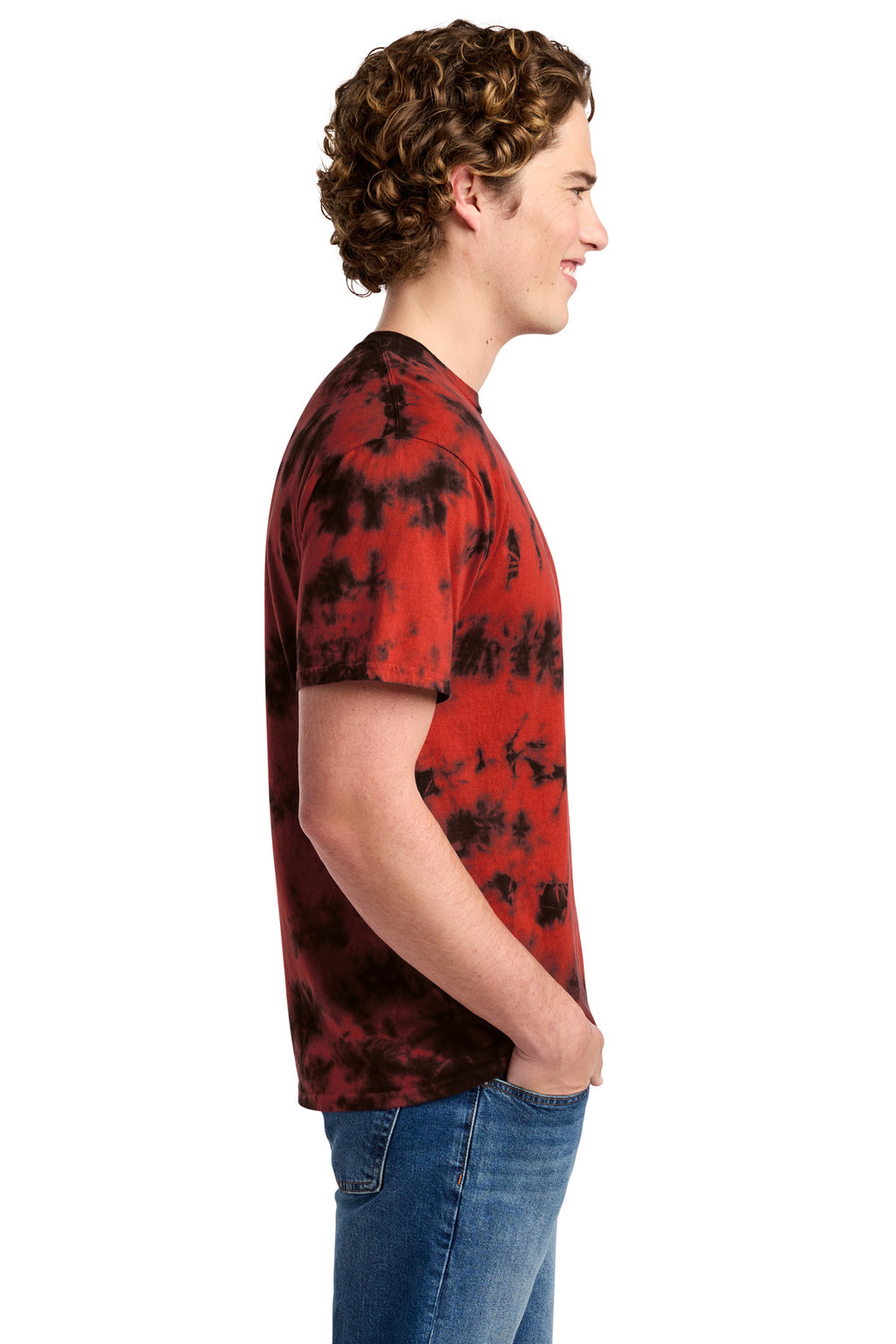 Port & Co Crystal Tie-Dye Tee PC145 - Black/ Red - side