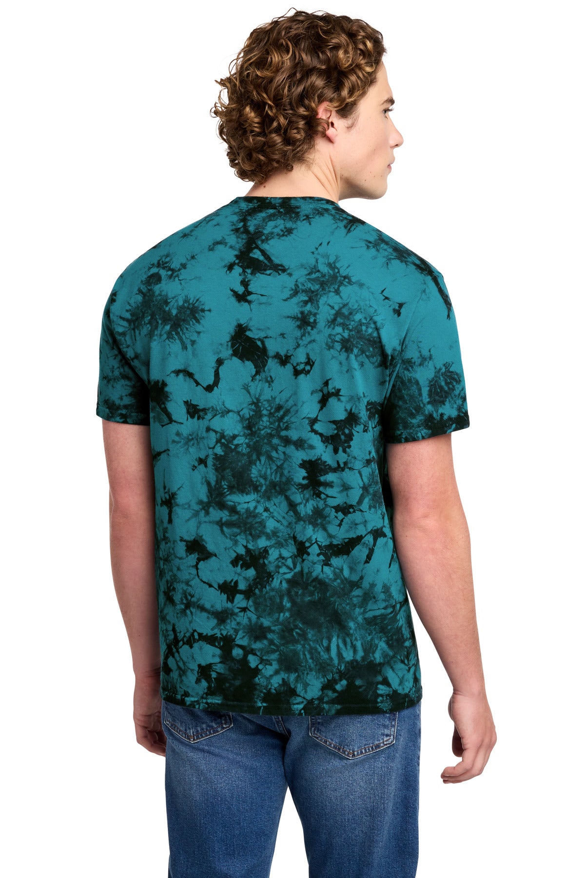 Port & Co Crystal Tie-Dye Tee PC145 - Black/ Teal - back