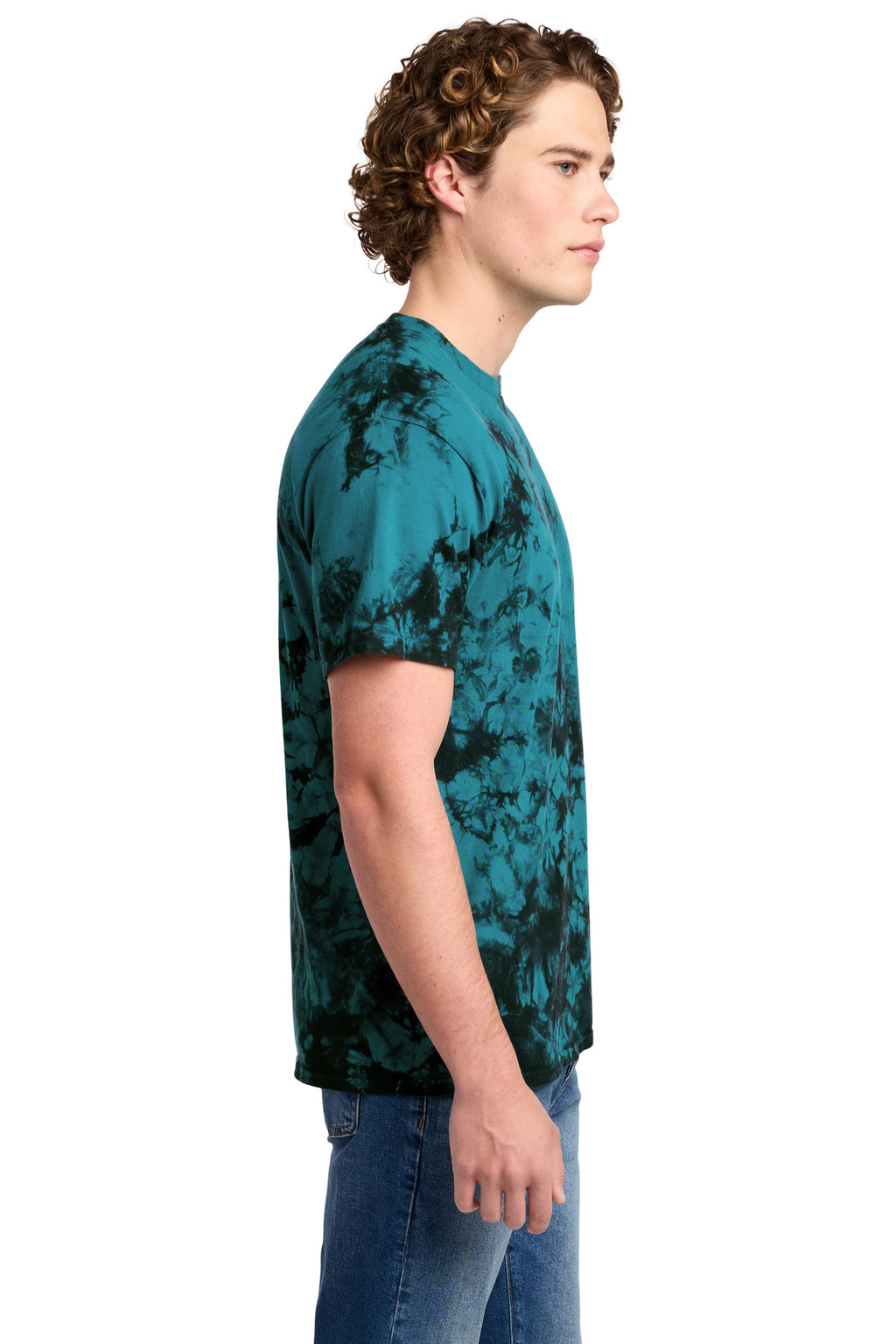 Port & Co Crystal Tie-Dye Tee PC145 - Black/ Teal - side