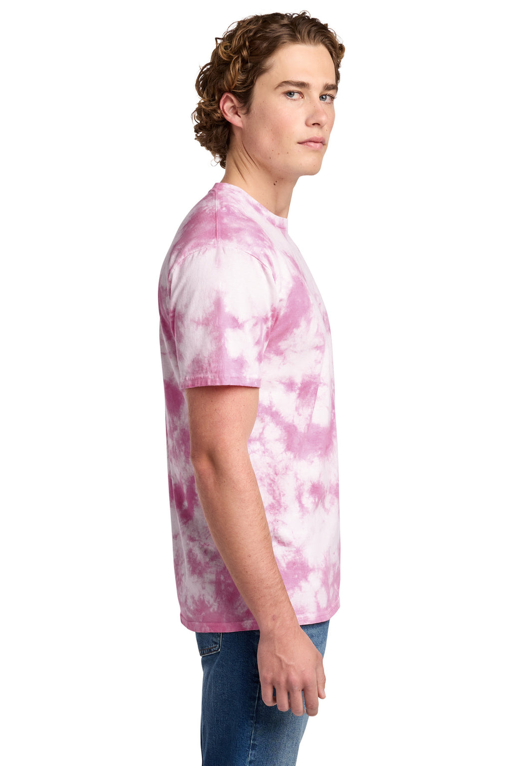 Port & Co Crystal Tie-Dye Tee PC145 - Bright Pink - side