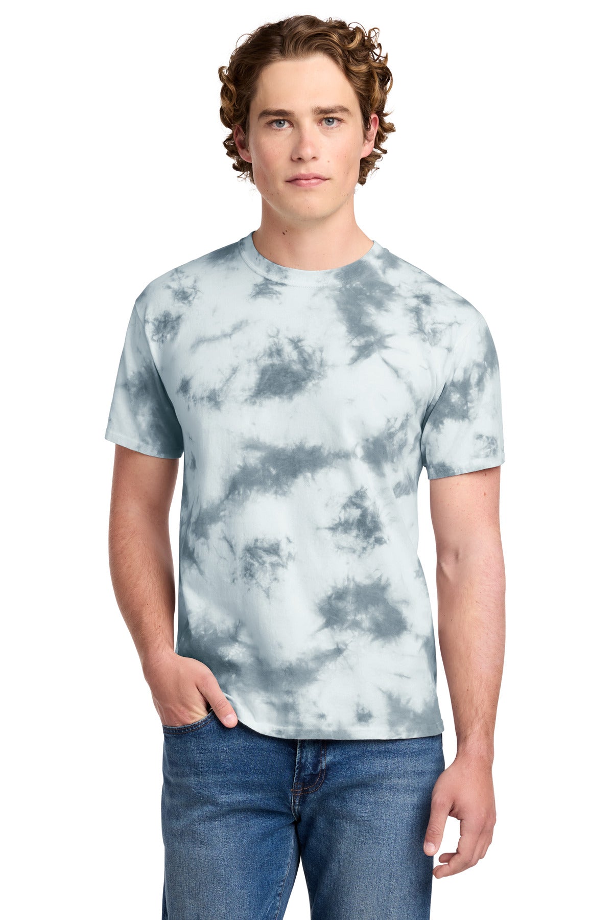 Port & Co Crystal Tie-Dye Tee PC145 - Grey - front