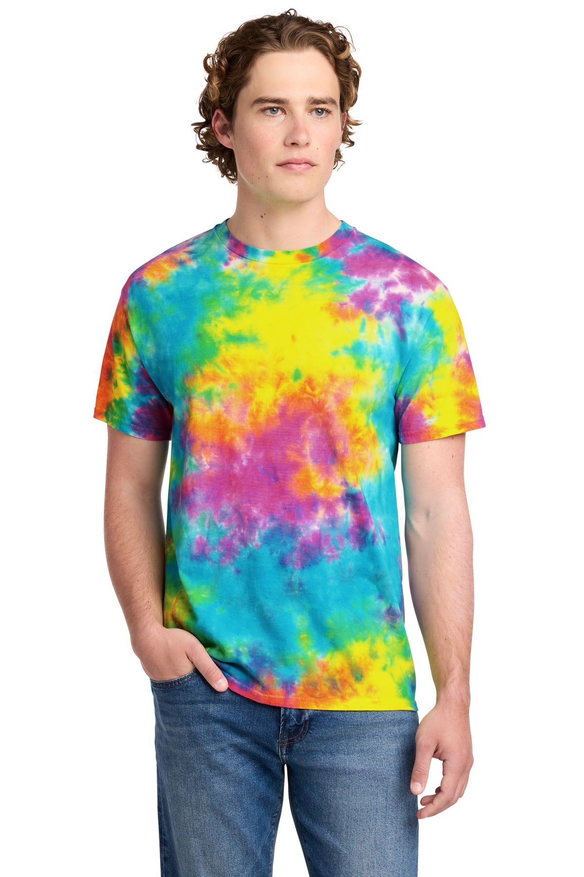Port & Co Crystal Tie-Dye Tee PC145 - Jeweltone Colorburst - front