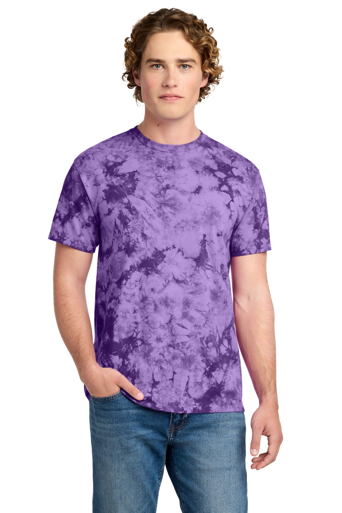 Port & Co Crystal Tie-Dye Tee PC145 - Purple - front