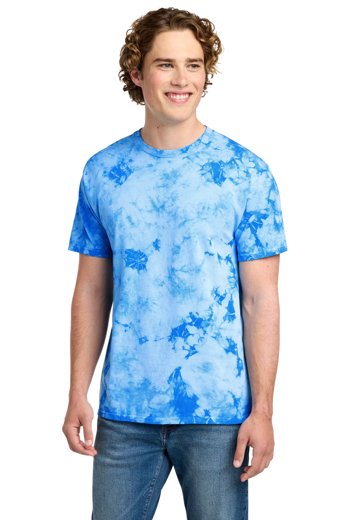 Port & Co Crystal Tie-Dye Tee PC145 - Sky Blue - front