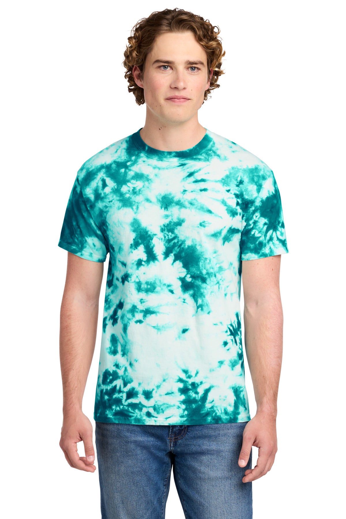 Port & Co Crystal Tie-Dye Tee PC145 - Teal - front