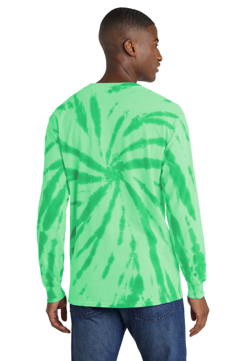 Port & Co Tie-Dye Long Sleeve Tee. PC147LS - Kelly - back