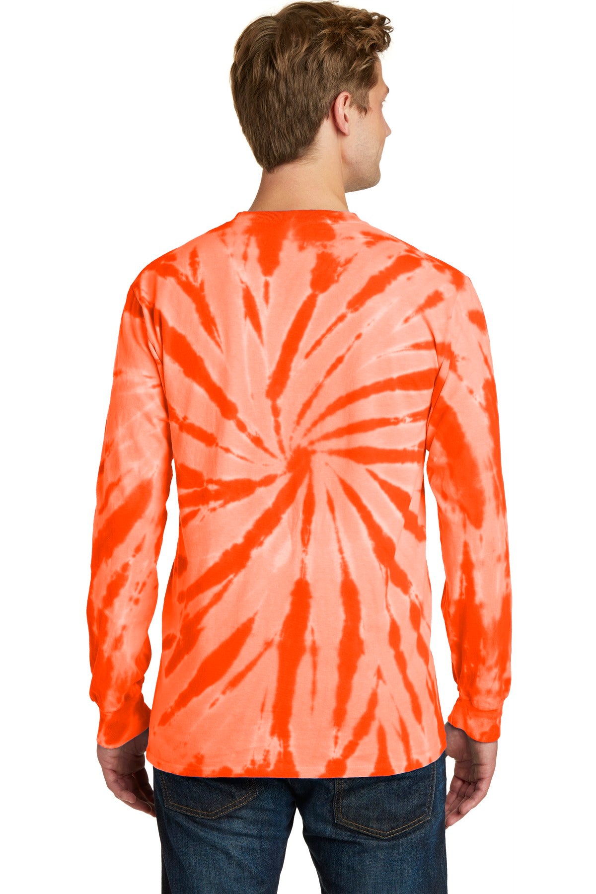 Port & Co Tie-Dye Long Sleeve Tee. PC147LS - Orange - back