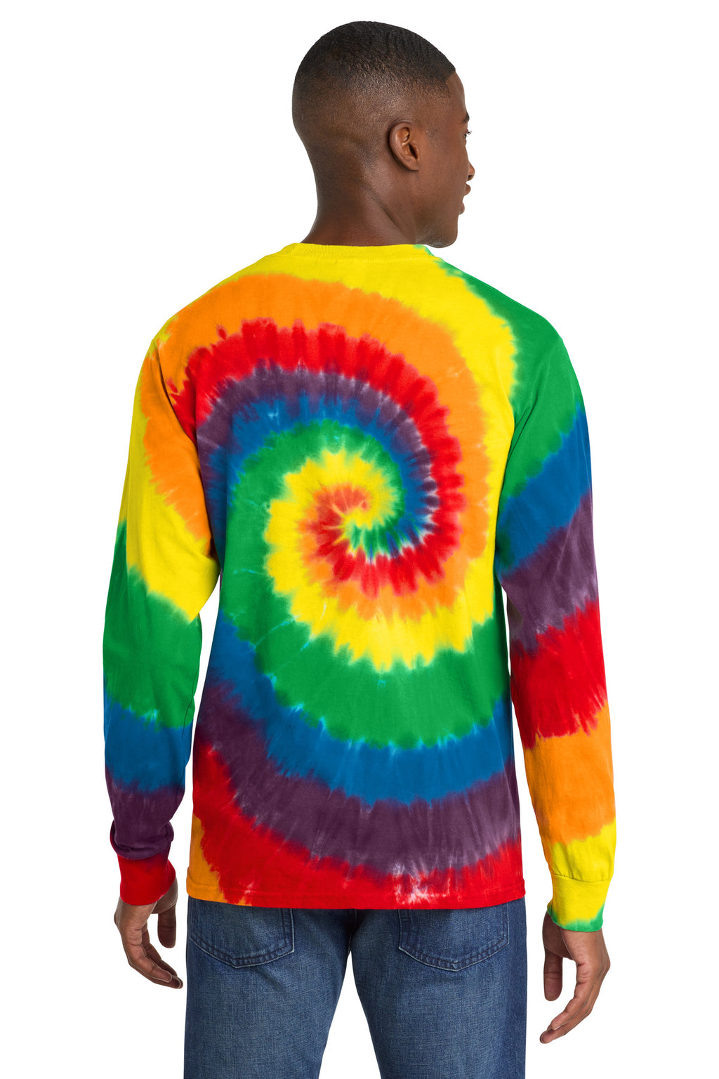 Port & Co Tie-Dye Long Sleeve Tee. PC147LS - Rainbow - back