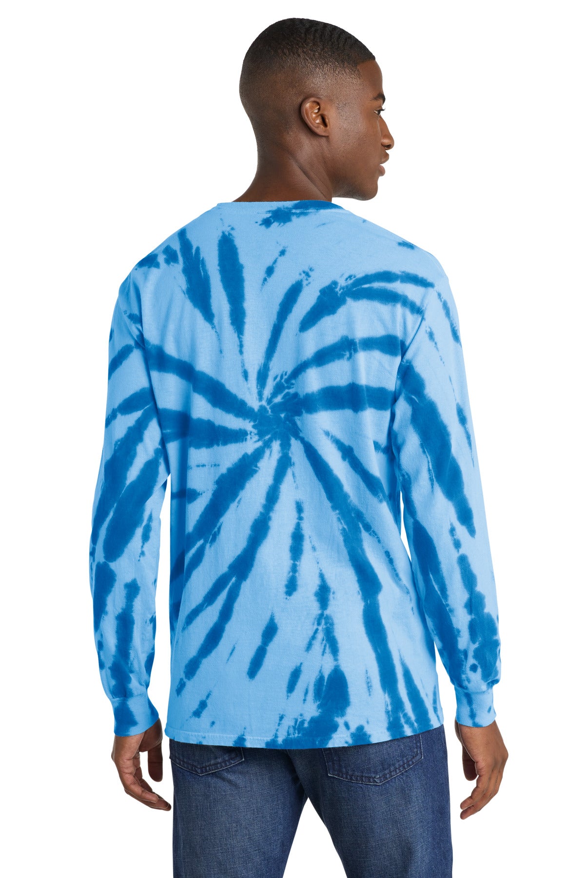 Port & Co Tie-Dye Long Sleeve Tee. PC147LS - Royal - back