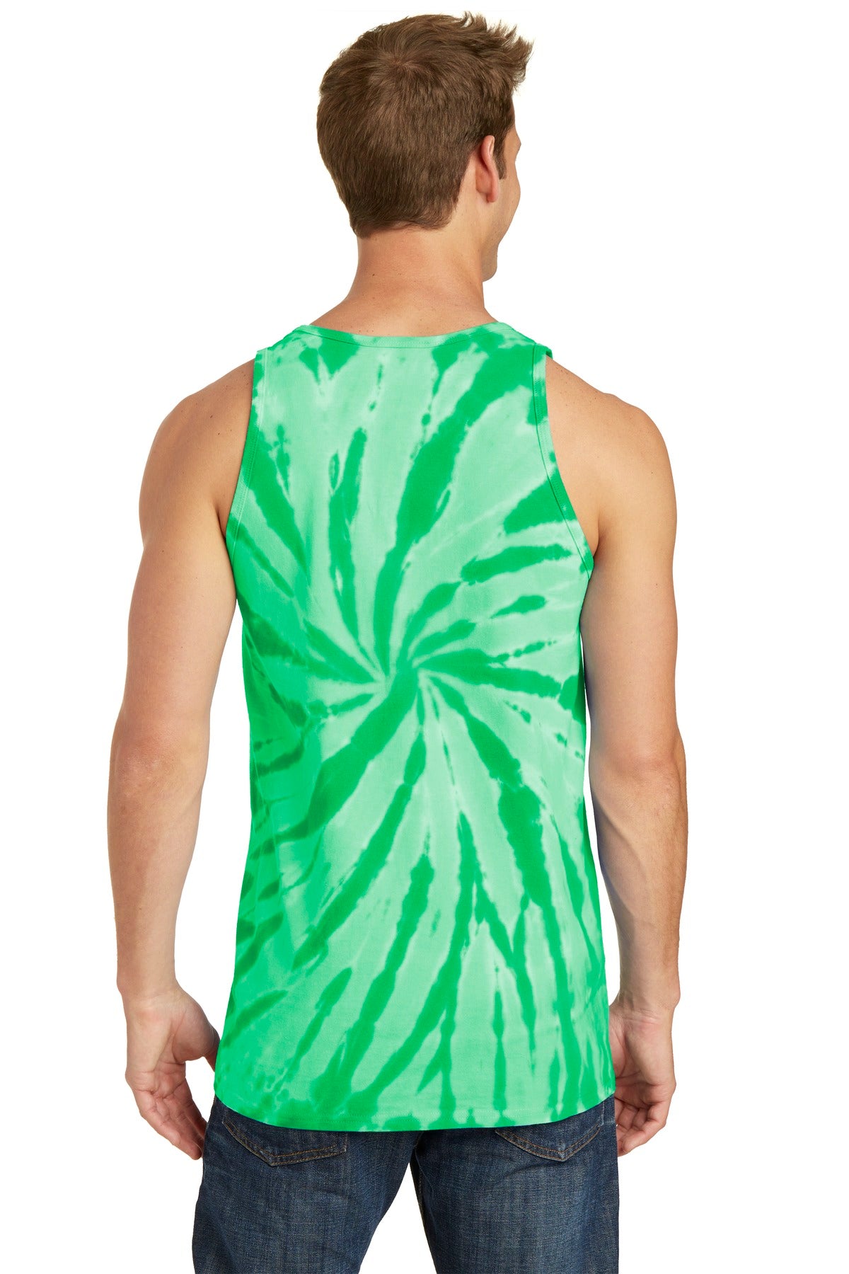 Port & Co Tie-Dye Tank Top. PC147TT - Kelly - back