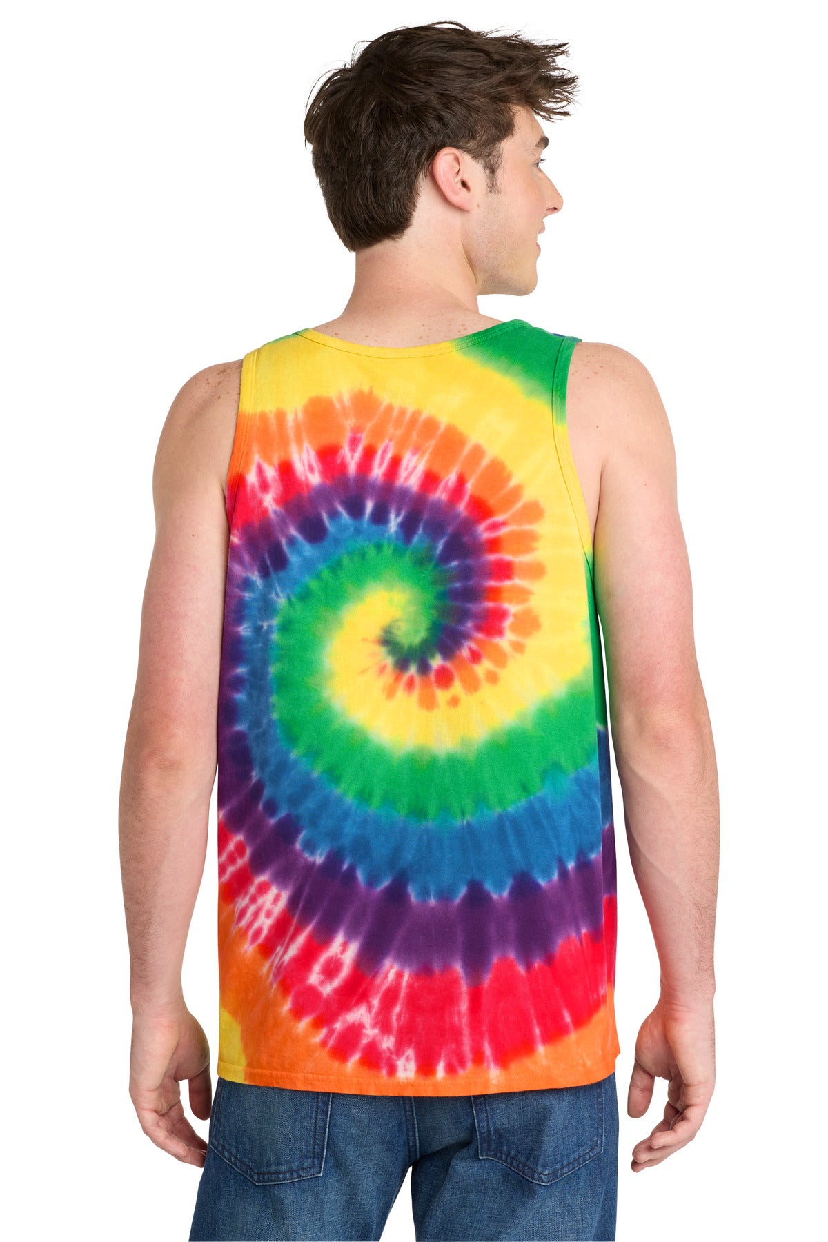 Port & Co Tie-Dye Tank Top. PC147TT - Rainbow - back