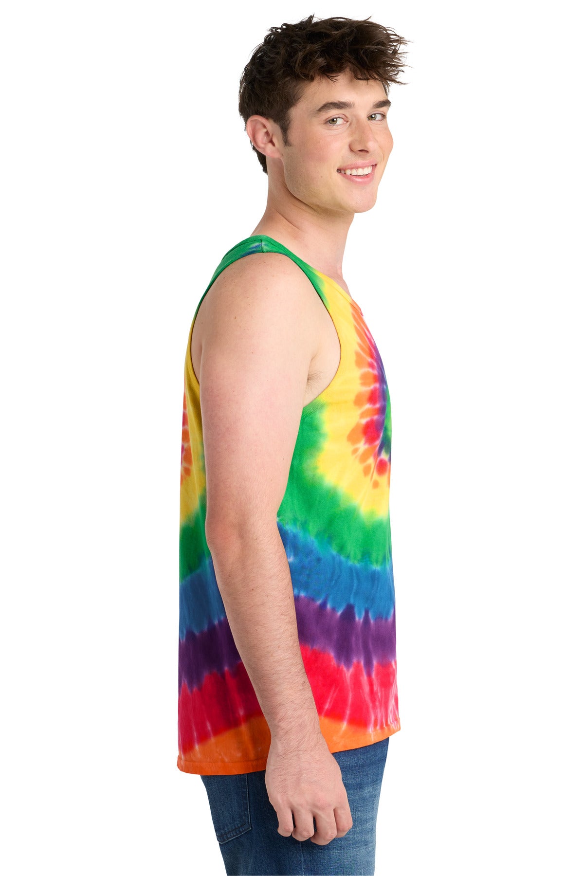 Port & Co Tie-Dye Tank Top. PC147TT - Rainbow - side