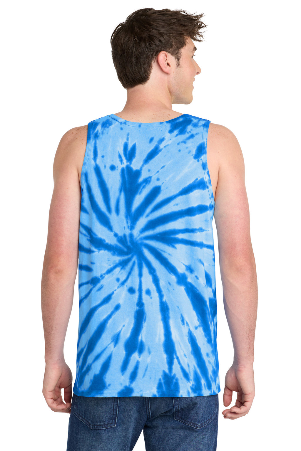 Port & Co Tie-Dye Tank Top. PC147TT - Royal - back