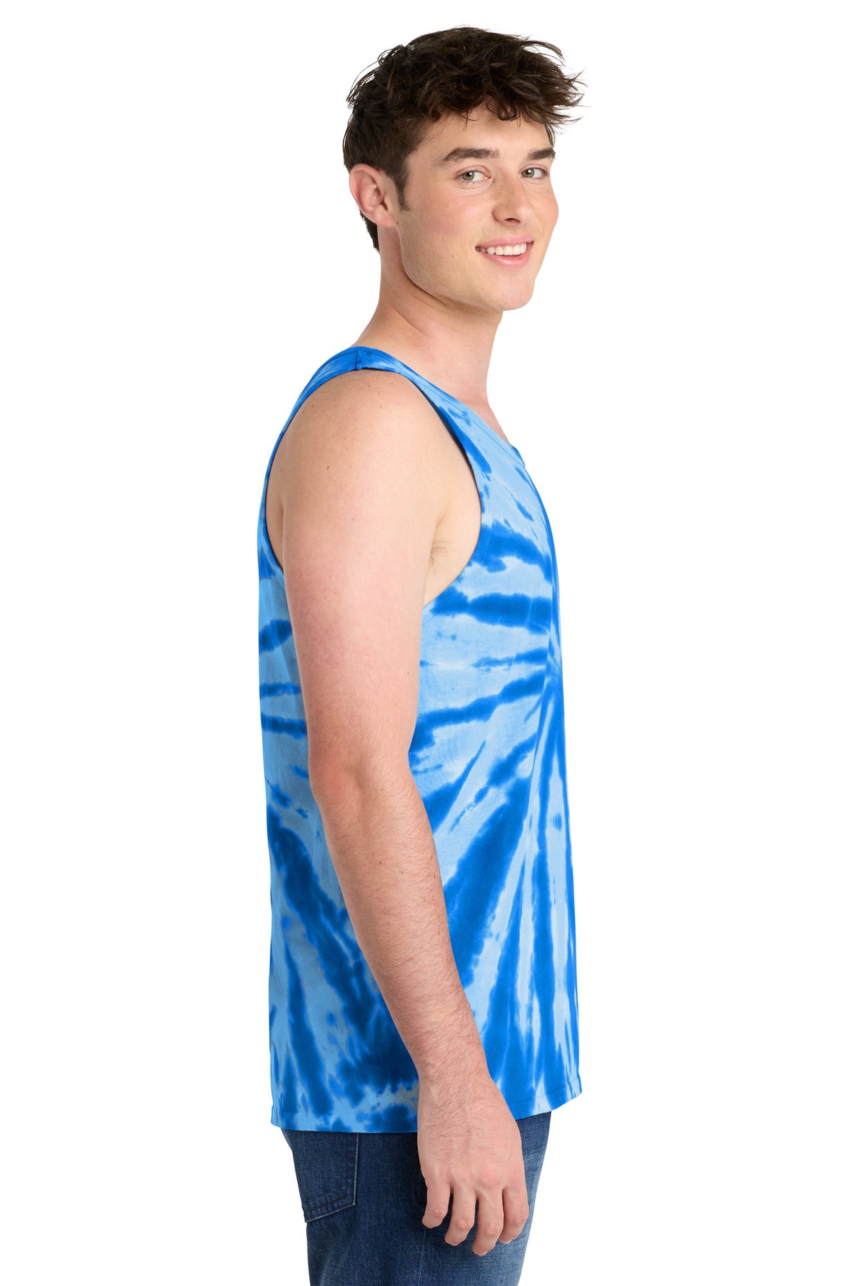 Port & Co Tie-Dye Tank Top. PC147TT - Royal - side