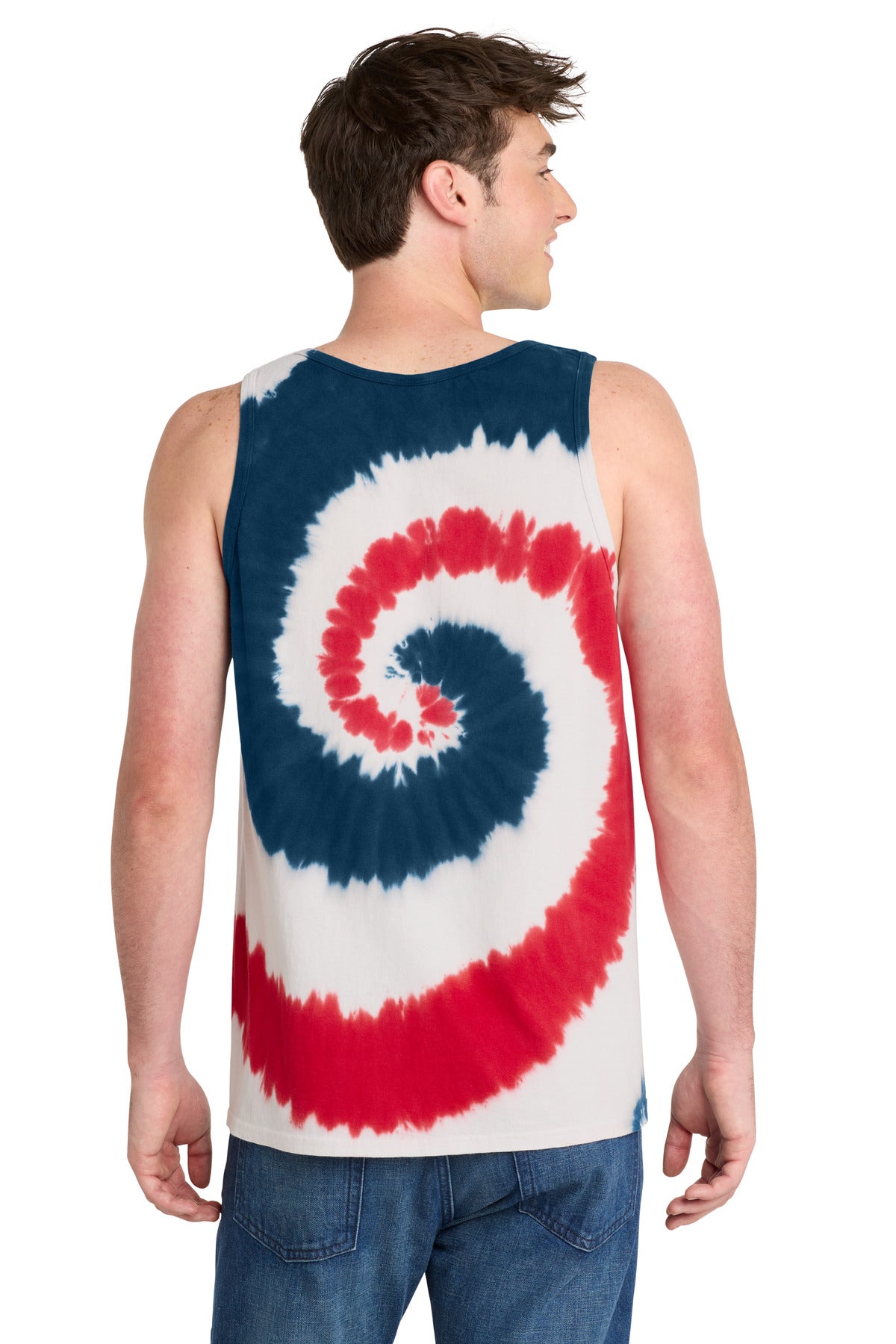 Port & Co Tie-Dye Tank Top. PC147TT - USA Rainbow - back