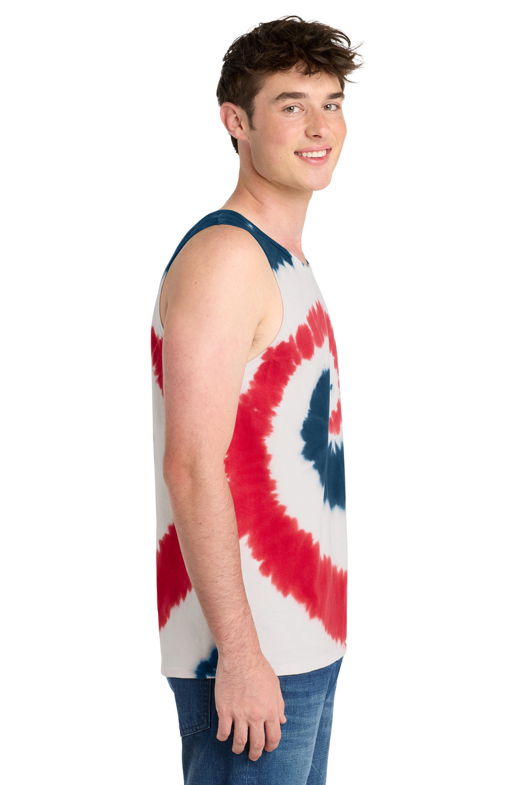 Port & Co Tie-Dye Tank Top. PC147TT - USA Rainbow - side