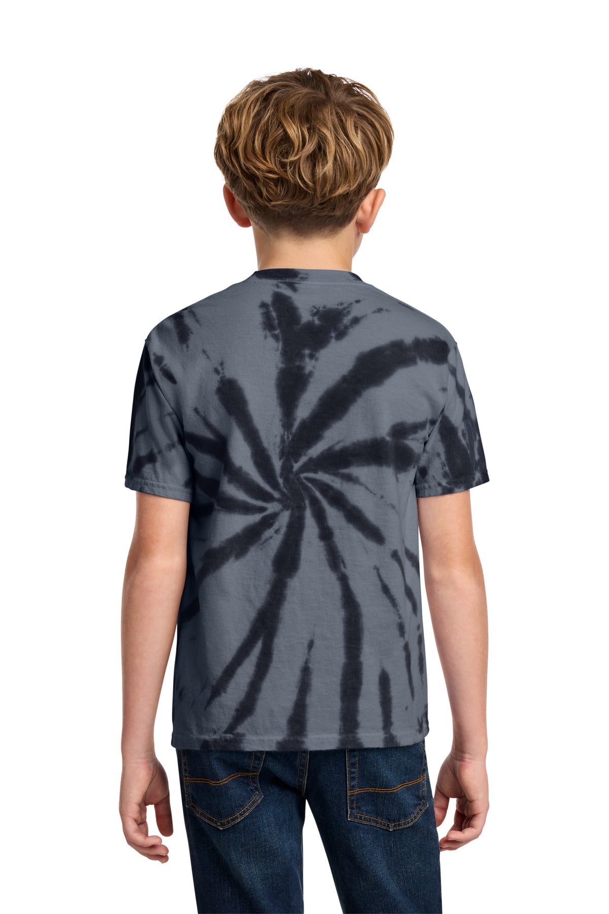 Port & Co Youth Tie-Dye Tee. PC147Y - Black - back