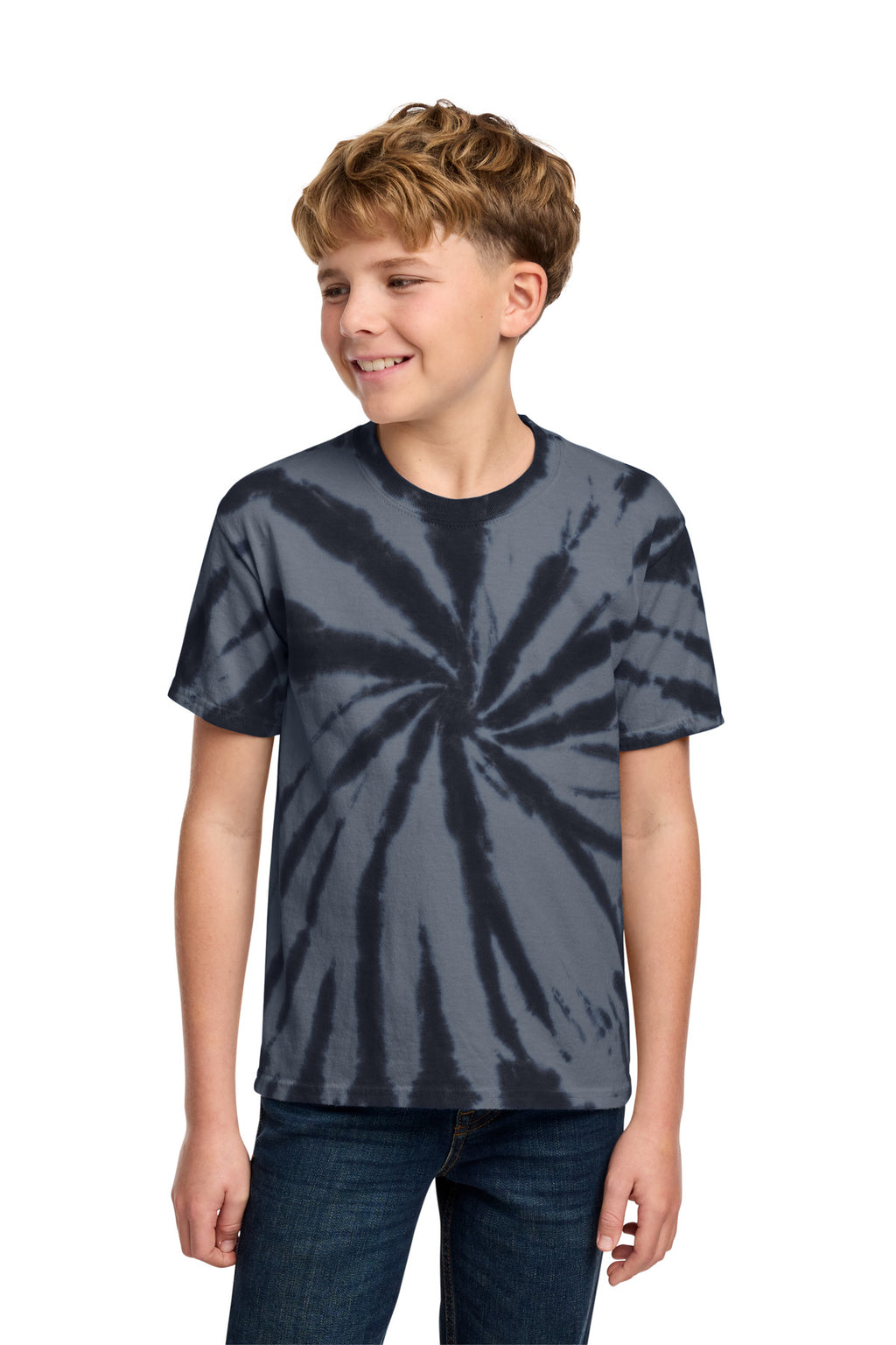 Port & Co Youth Tie-Dye Tee. PC147Y - Black - front