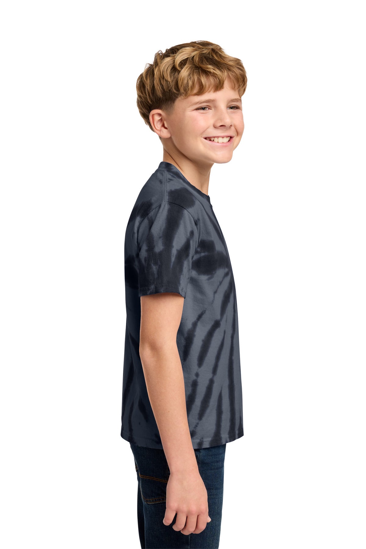 Port & Co Youth Tie-Dye Tee. PC147Y - Black - side