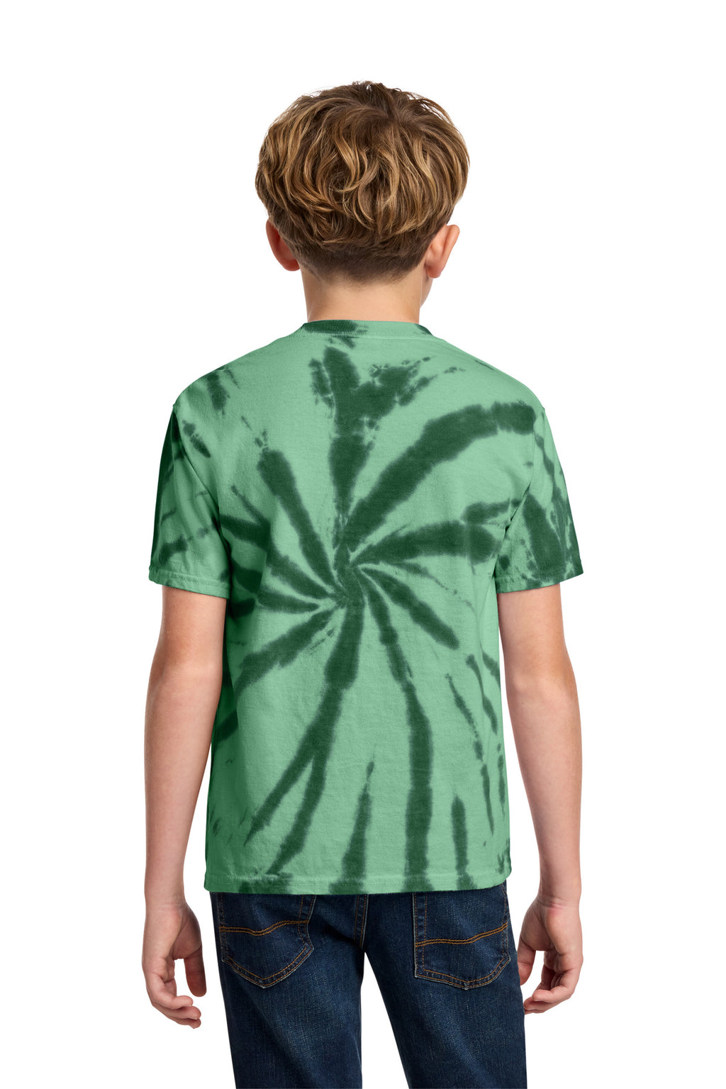 Port & Co Youth Tie-Dye Tee. PC147Y - Forest Green - back
