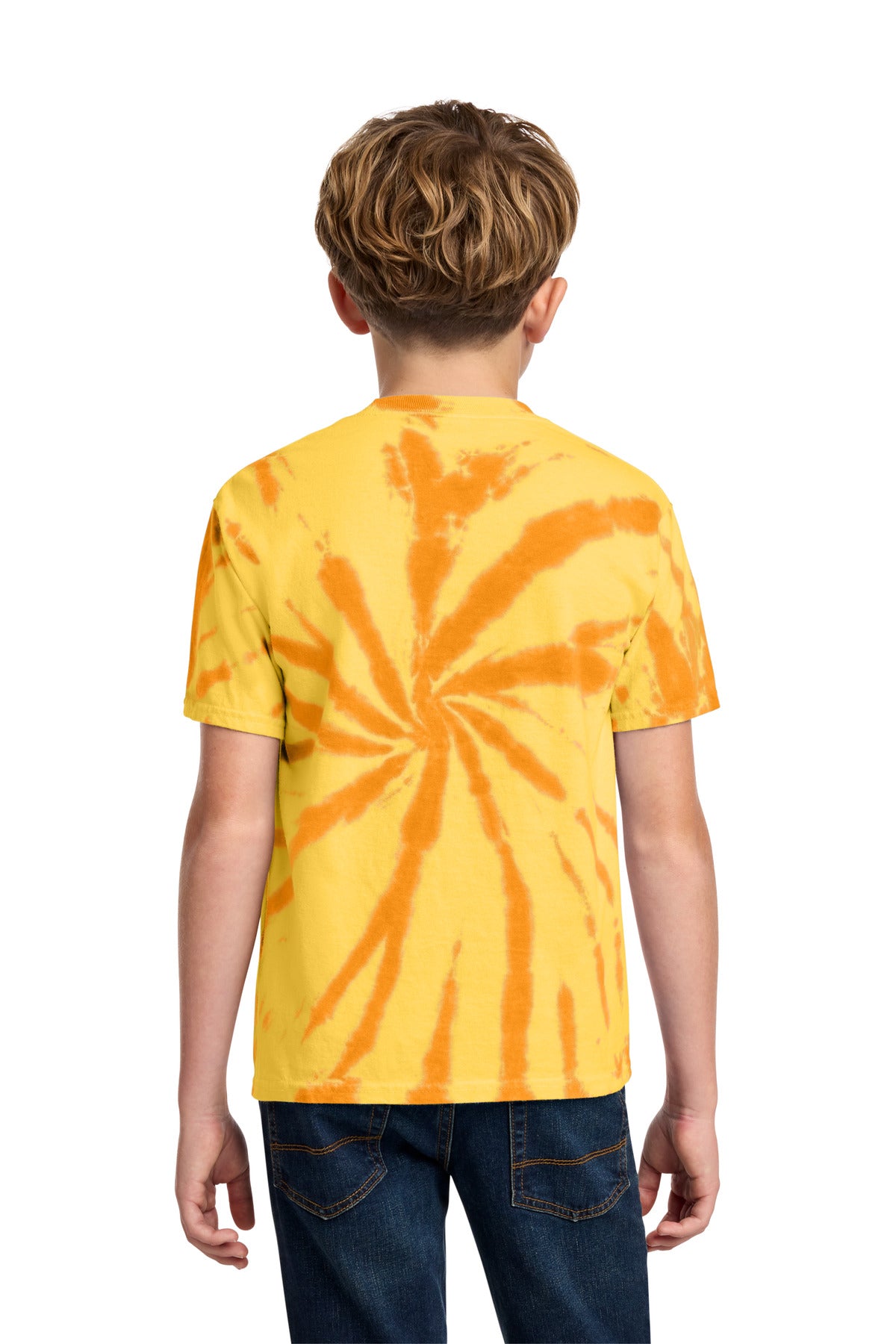 Port & Co Youth Tie-Dye Tee. PC147Y - Gold - back