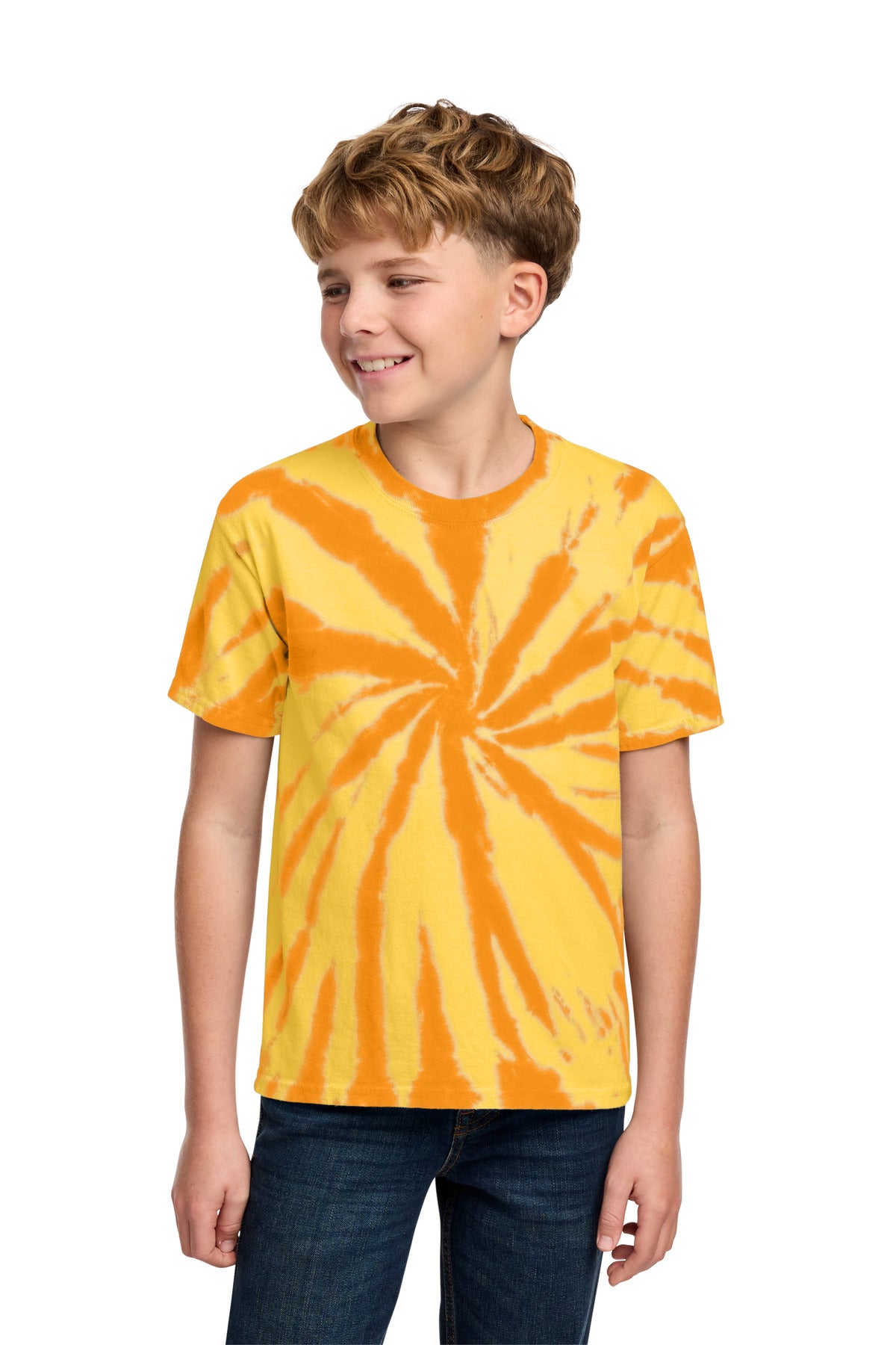 Port & Co Youth Tie-Dye Tee. PC147Y - Gold - front
