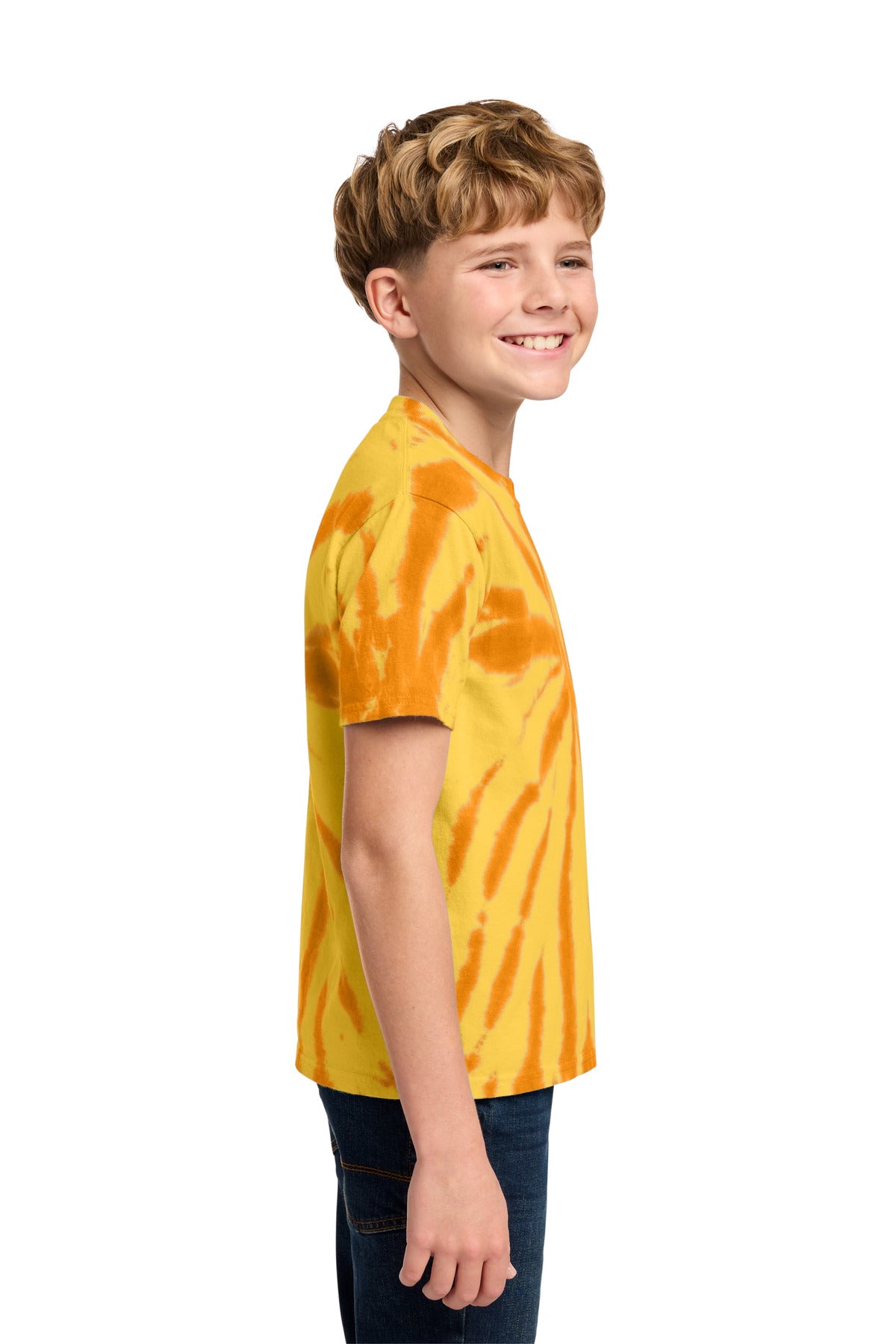 Port & Co Youth Tie-Dye Tee. PC147Y - Gold - side