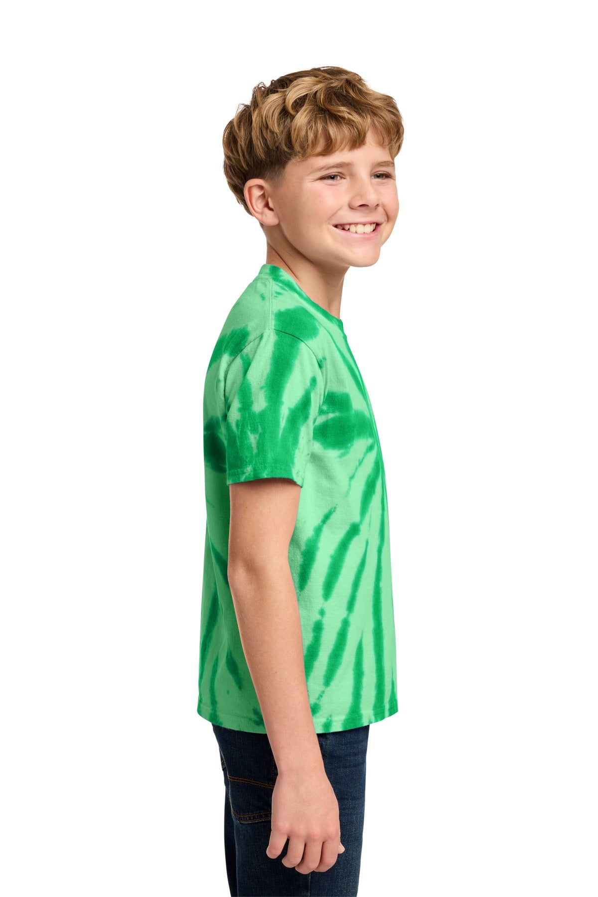 Port & Co Youth Tie-Dye Tee. PC147Y - Kelly - side