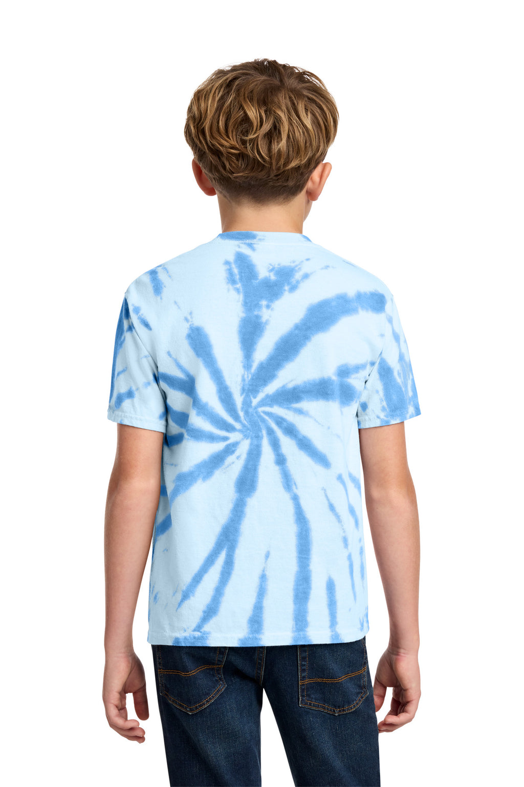 Port & Co Youth Tie-Dye Tee. PC147Y - Light Blue - back