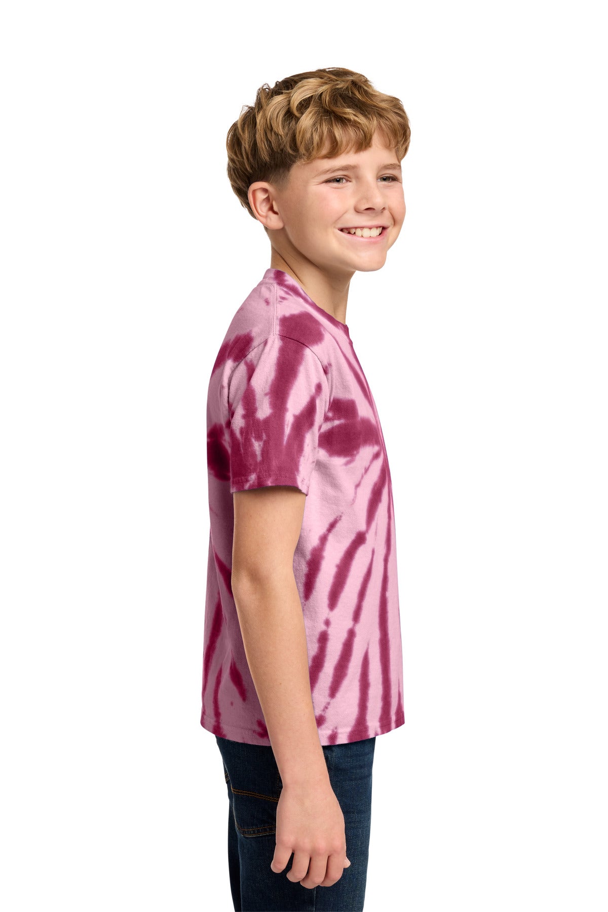 Port & Co Youth Tie-Dye Tee. PC147Y - Maroon - side