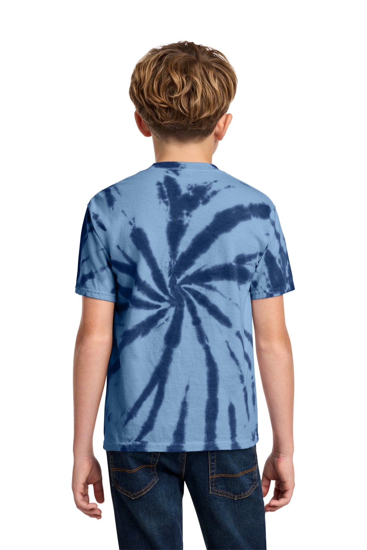 Port & Co Youth Tie-Dye Tee. PC147Y - Navy - back