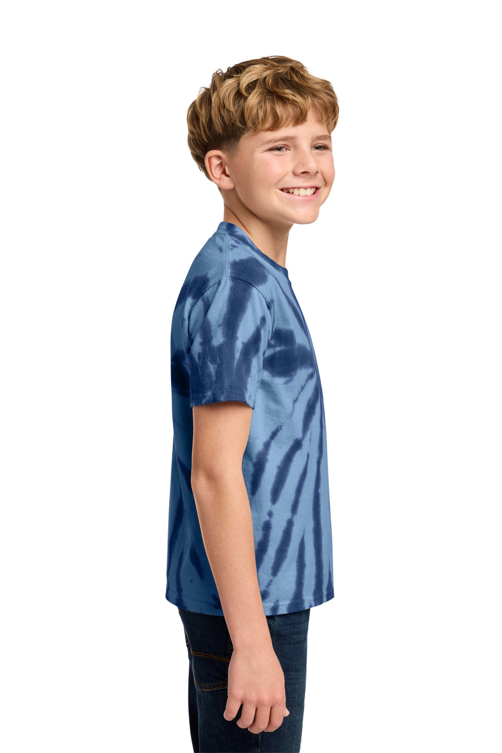 Port & Co Youth Tie-Dye Tee. PC147Y - Navy - side
