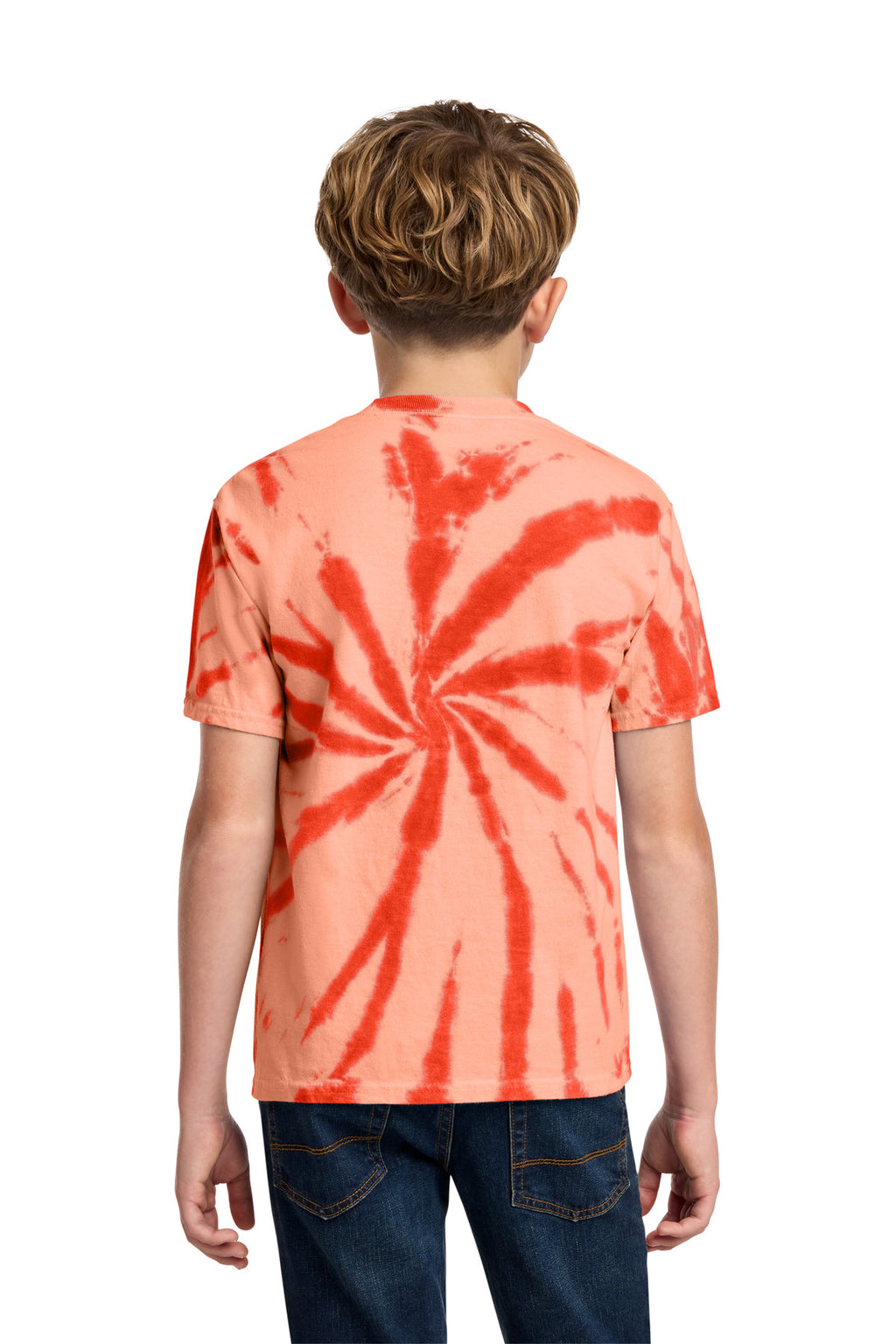 Port & Co Youth Tie-Dye Tee. PC147Y - Orange - back