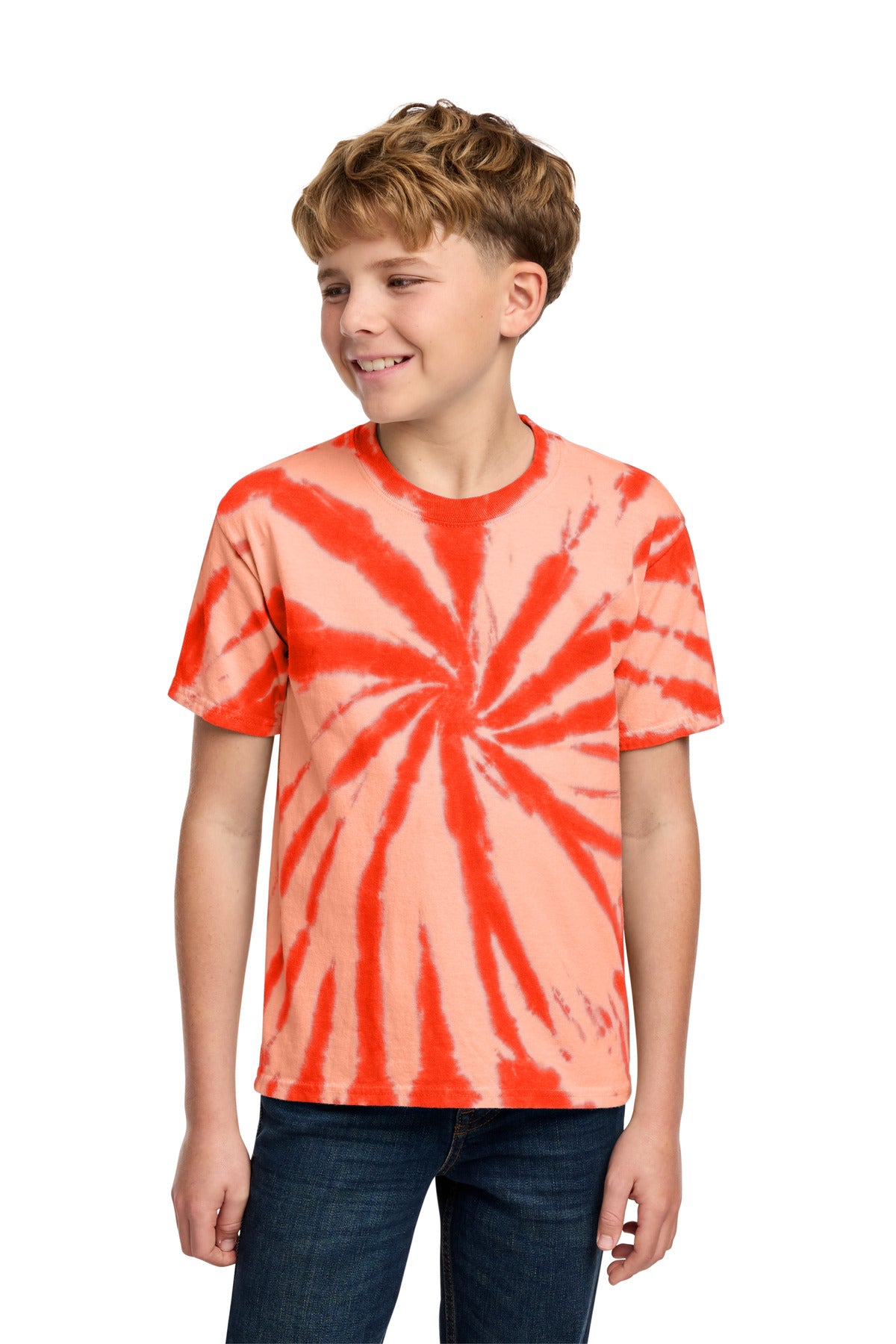 Port & Co Youth Tie-Dye Tee. PC147Y - Orange - front