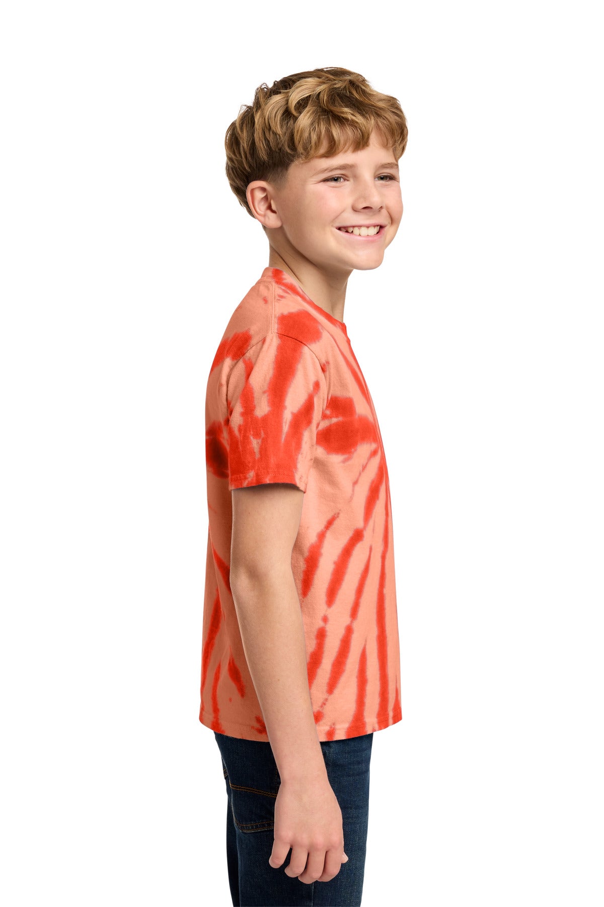 Port & Co Youth Tie-Dye Tee. PC147Y - Orange - side