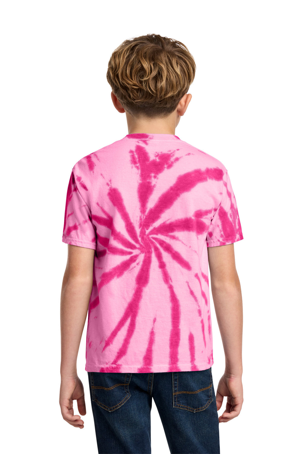 Port & Co Youth Tie-Dye Tee. PC147Y - Pink - back