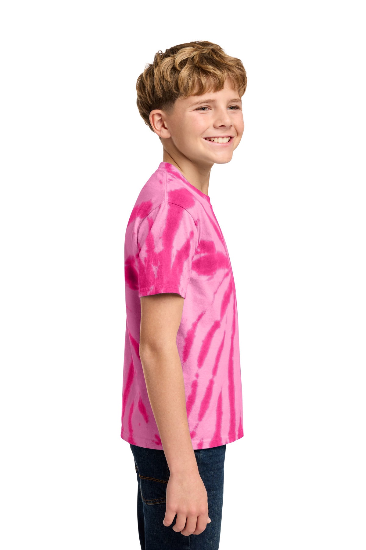 Port & Co Youth Tie-Dye Tee. PC147Y - Pink - side