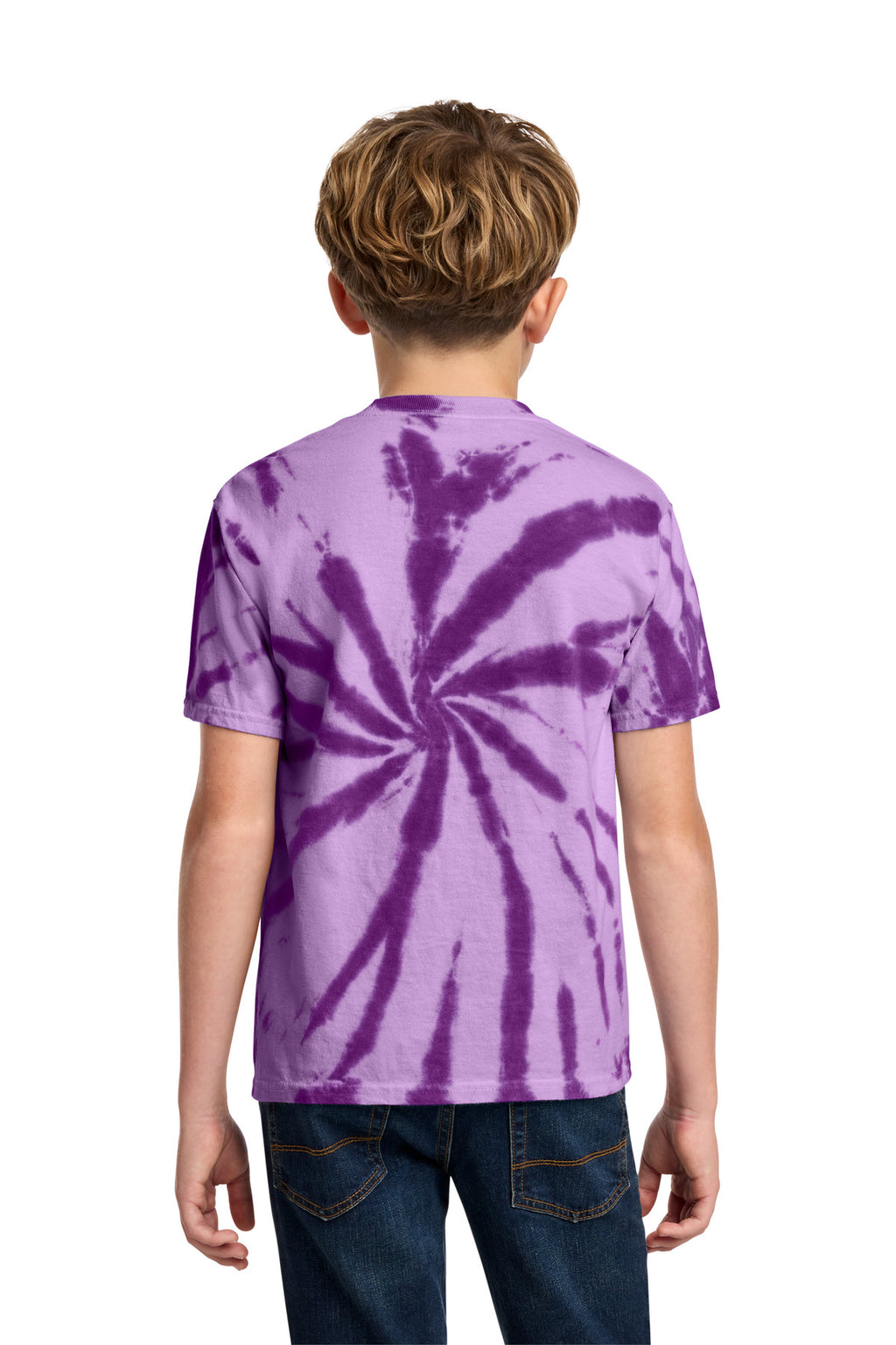 Port & Co Youth Tie-Dye Tee. PC147Y - Purple - back
