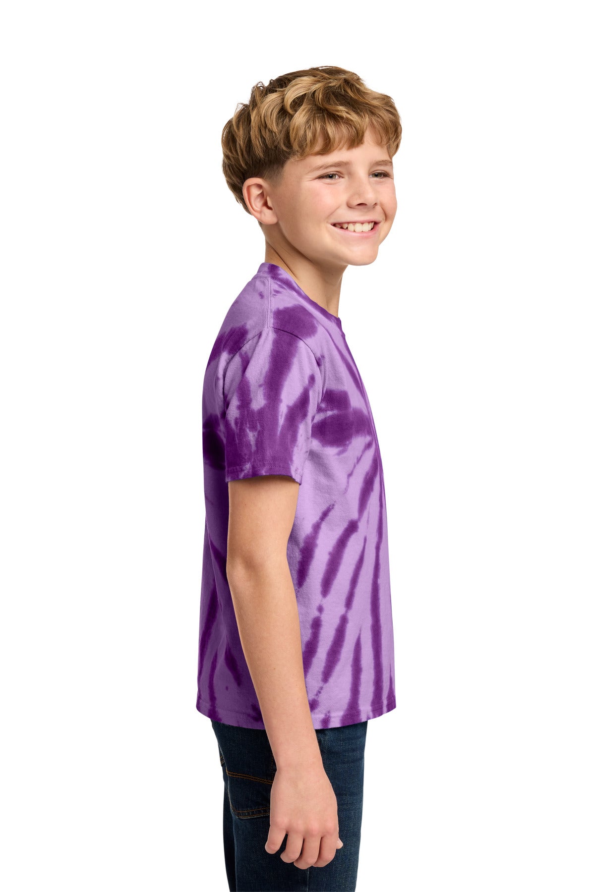 Port & Co Youth Tie-Dye Tee. PC147Y - Purple - side