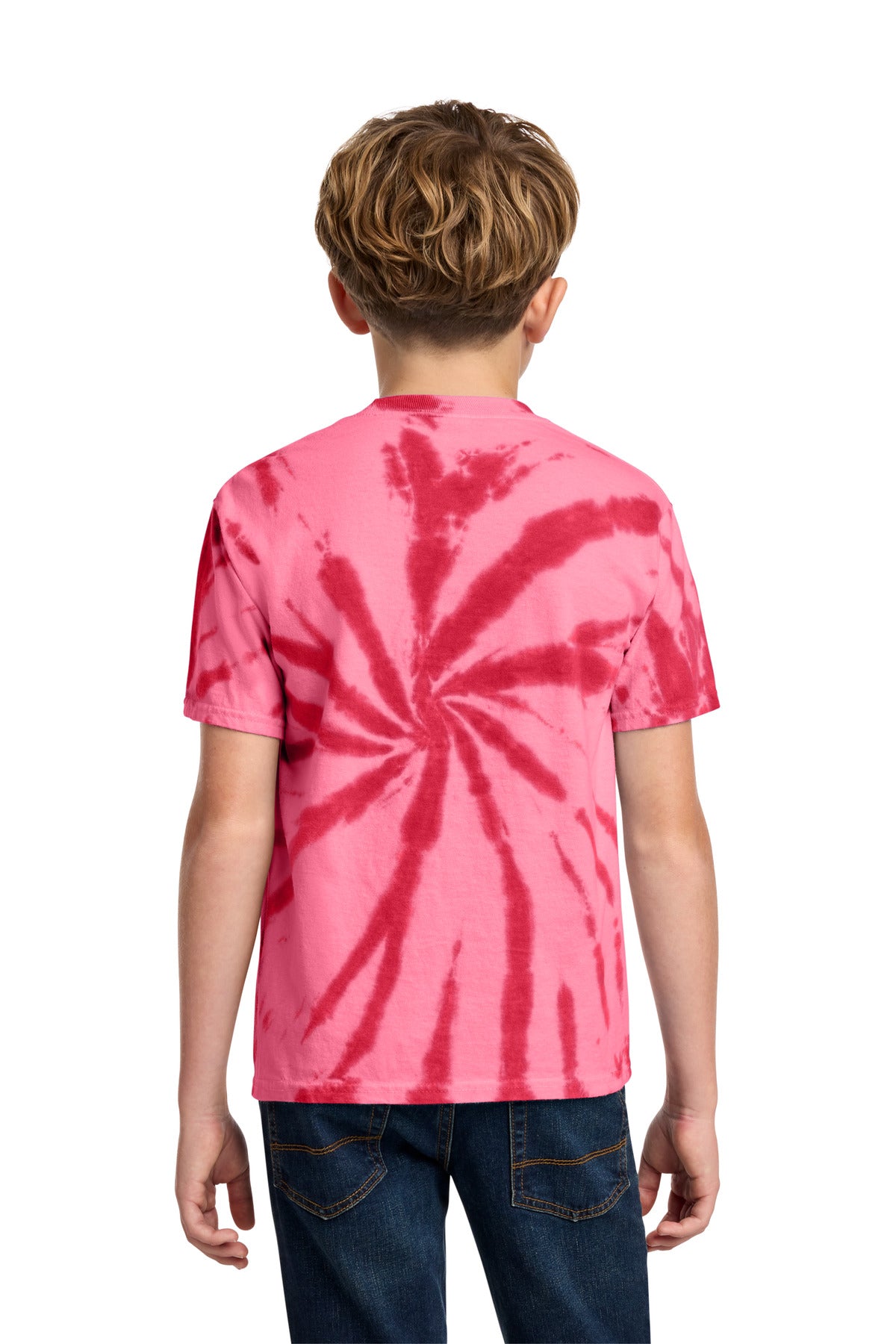 Port & Co Youth Tie-Dye Tee. PC147Y - Red - back