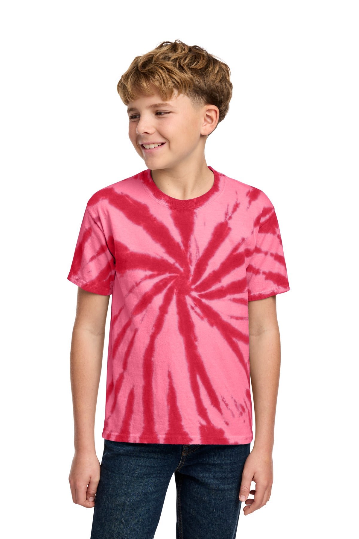 Port & Co Youth Tie-Dye Tee. PC147Y - Red - front