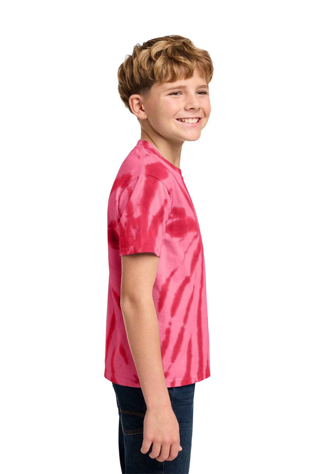 Port & Co Youth Tie-Dye Tee. PC147Y - Red - side