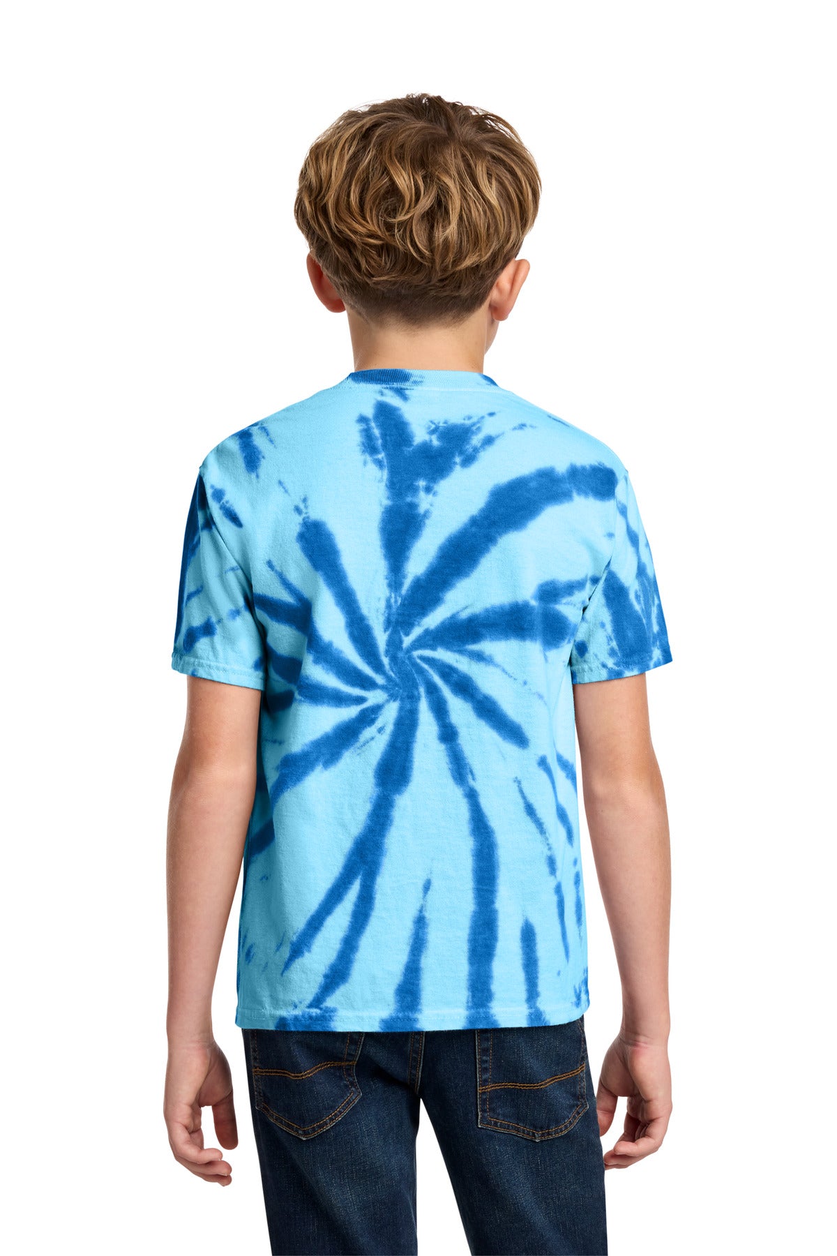 Port & Co Youth Tie-Dye Tee. PC147Y - Royal - back