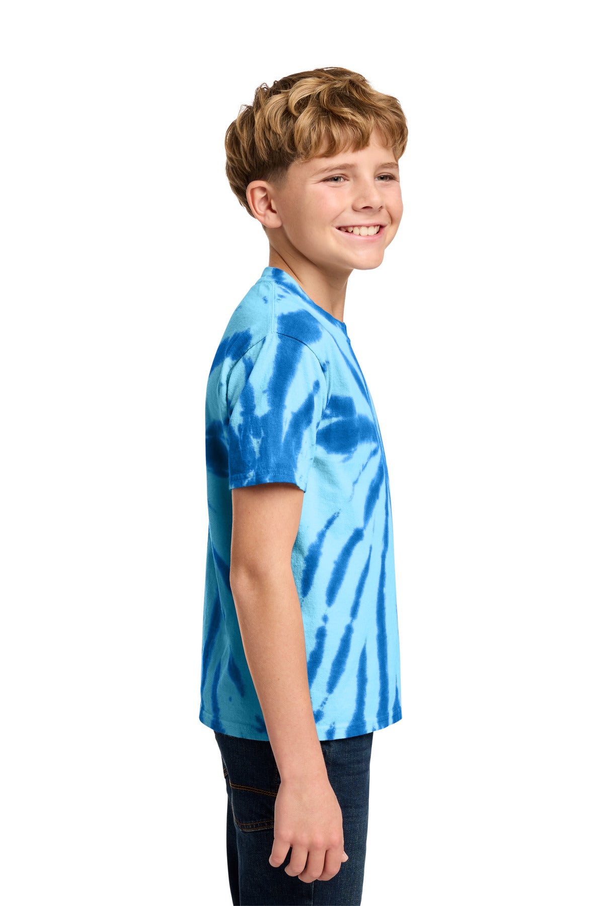 Port & Co Youth Tie-Dye Tee. PC147Y - Royal - side