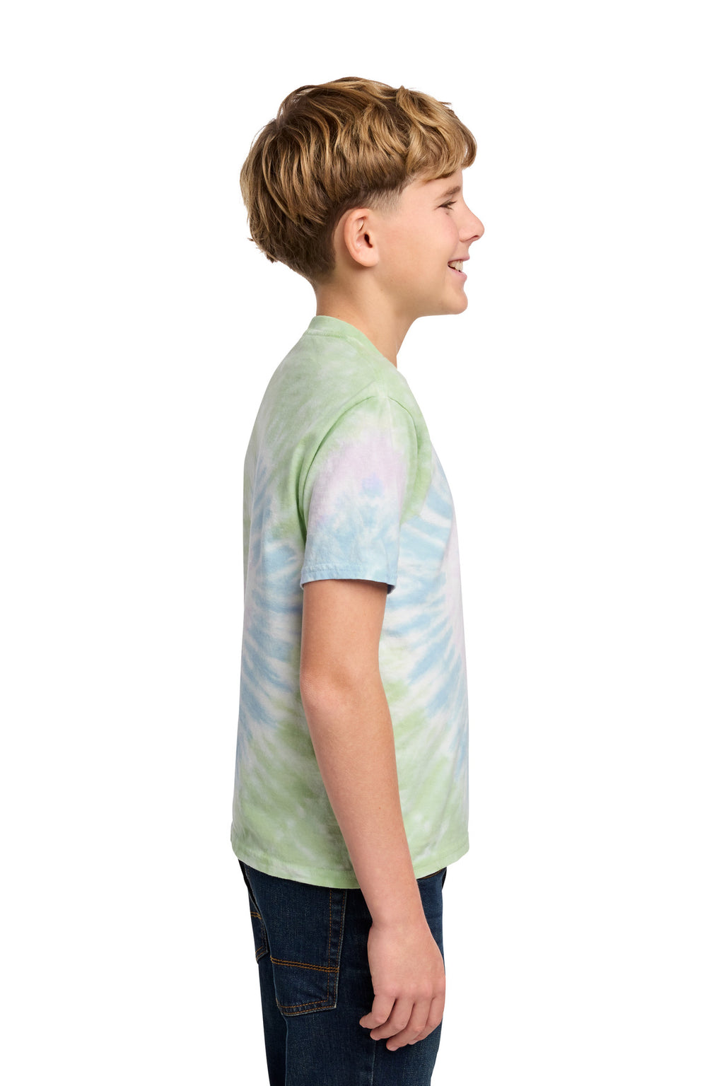 Port & Co Youth Tie-Dye Tee. PC147Y - Watercolor Spiral - side